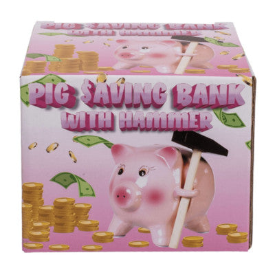  Tirelire Cochon Avec Marteau - 15 Cm