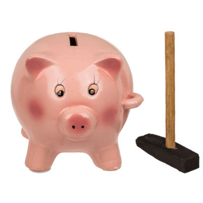 Tirelire Cochon Avec Marteau - 15 Cm