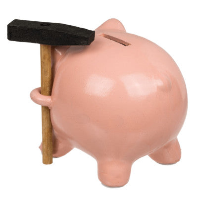  Tirelire Cochon Avec Marteau - 15 Cm