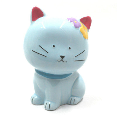  Tirelire En Céramique Chaton Bleu