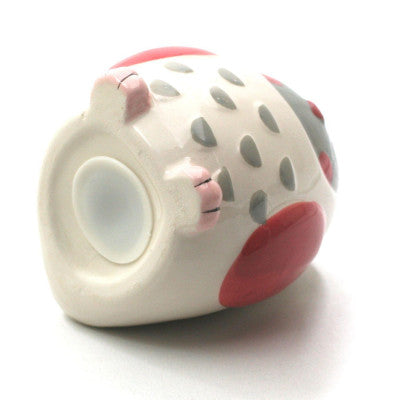  Tirelire En Céramique - Chouette Rose 14 Cm