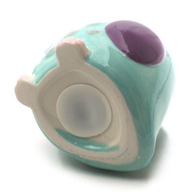  Tirelire En Céramique - Chouette Turquoise 14 Cm
