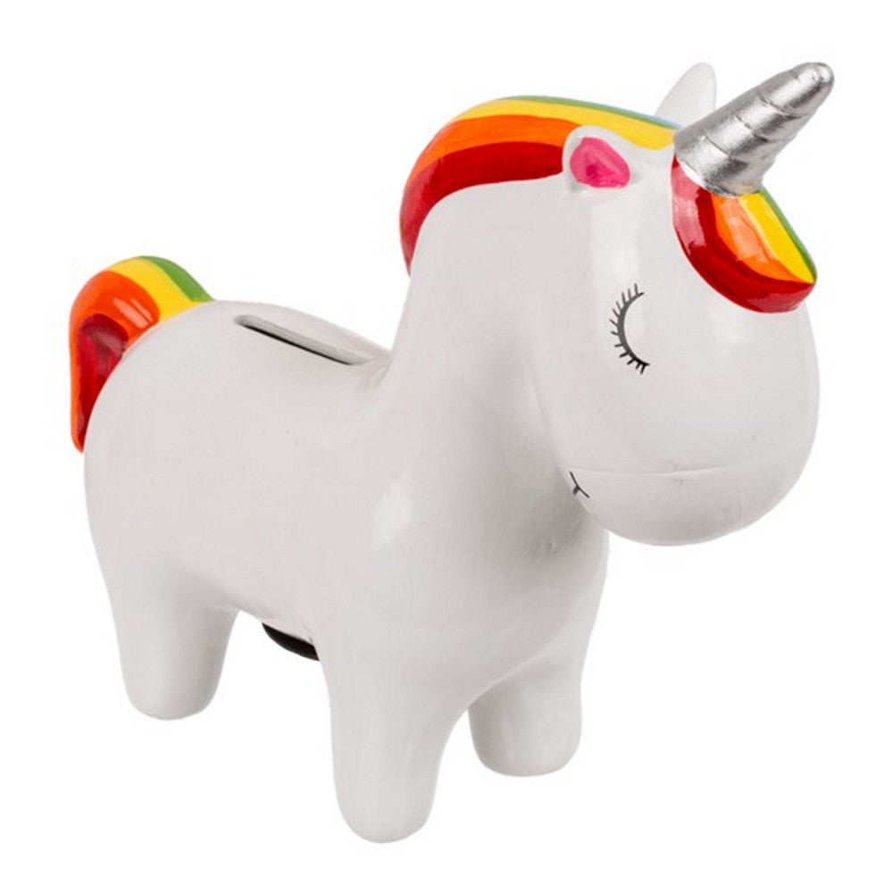  Tirelire Licorne 20 Cm - Blanche
