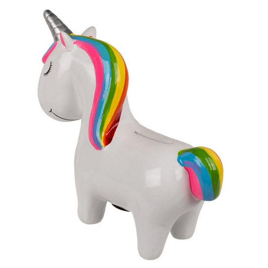  Tirelire Licorne 20 Cm - Blanche